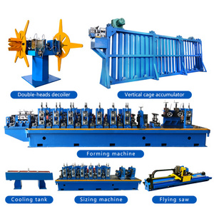 Mild steel rectangular tube roll forming machine tube to tube sheet welding assembly machine