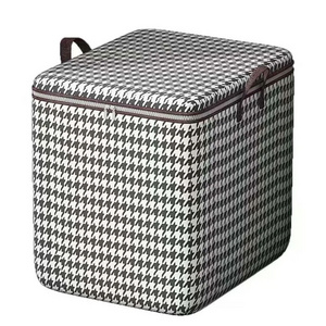 Large Capacity Pant Organize Storage with Durable Handles Thick Fabric Storage Bag Bedroom Quilt Clothes Box for Blanket