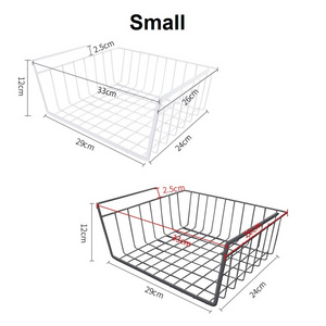 Under Shelf Hanging Storage Basket, Under Cabinet Additional Storage Slide-In Kitchen Pantry Desk Bookshelf Storage Basket-Small