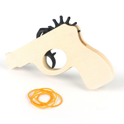 classic rubber band pistol montessori pretend play wood  gun toy for adult kids holidays gift wooden gun toy