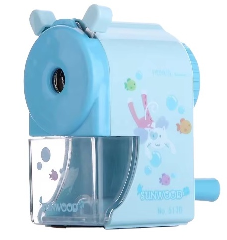 new product SUNWOOD Mini Manual Pencil sharpener Plastic Classroom for Kids School Office and Teacher Supplies 5170 tricolor