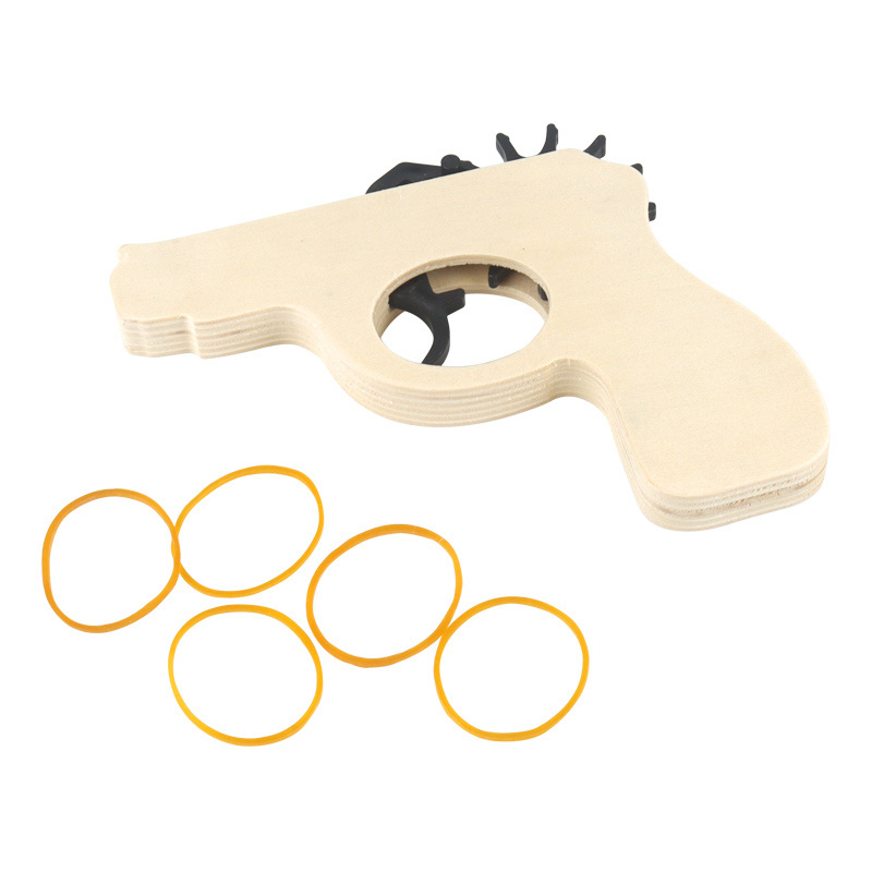 classic rubber band pistol montessori pretend play wood  gun toy for adult kids holidays gift wooden gun toy