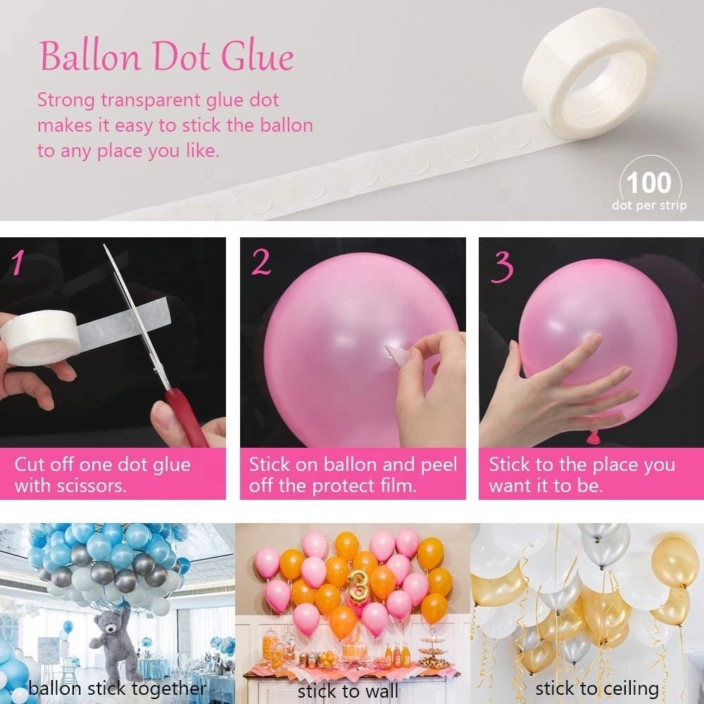 TaoLe Bear Balloon Accessories 100 Dots Balloon Glue Dot Removable Adhesive Dots For Party Using Pasting Balloons