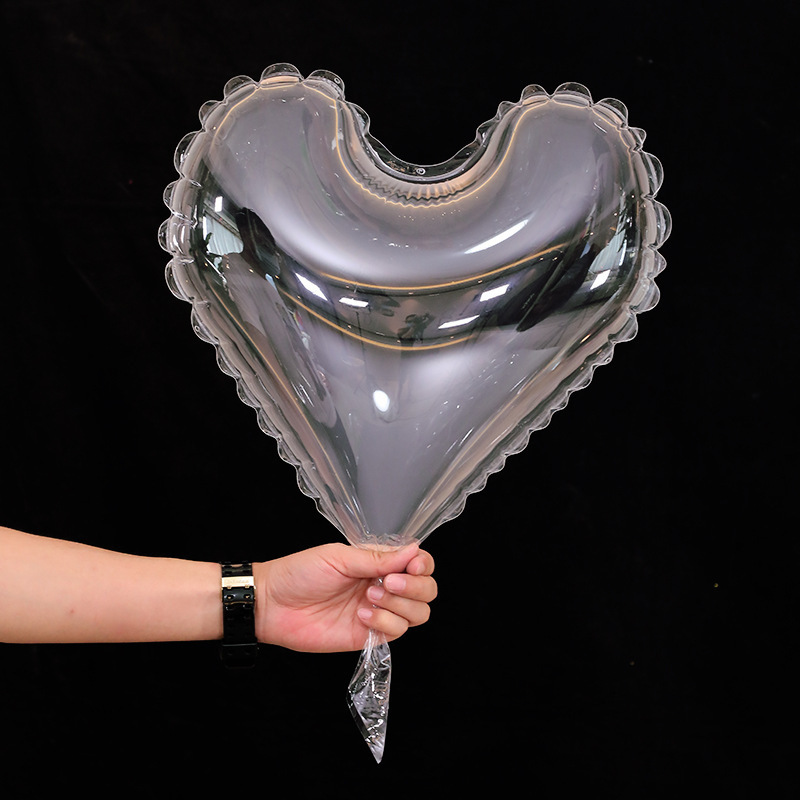 Bobo Balloon 20 Inch Transparent Heart Bobo Balloons Clear Bobo PVC Balloons for Christmas,Wedding,Birthday Party Decorations