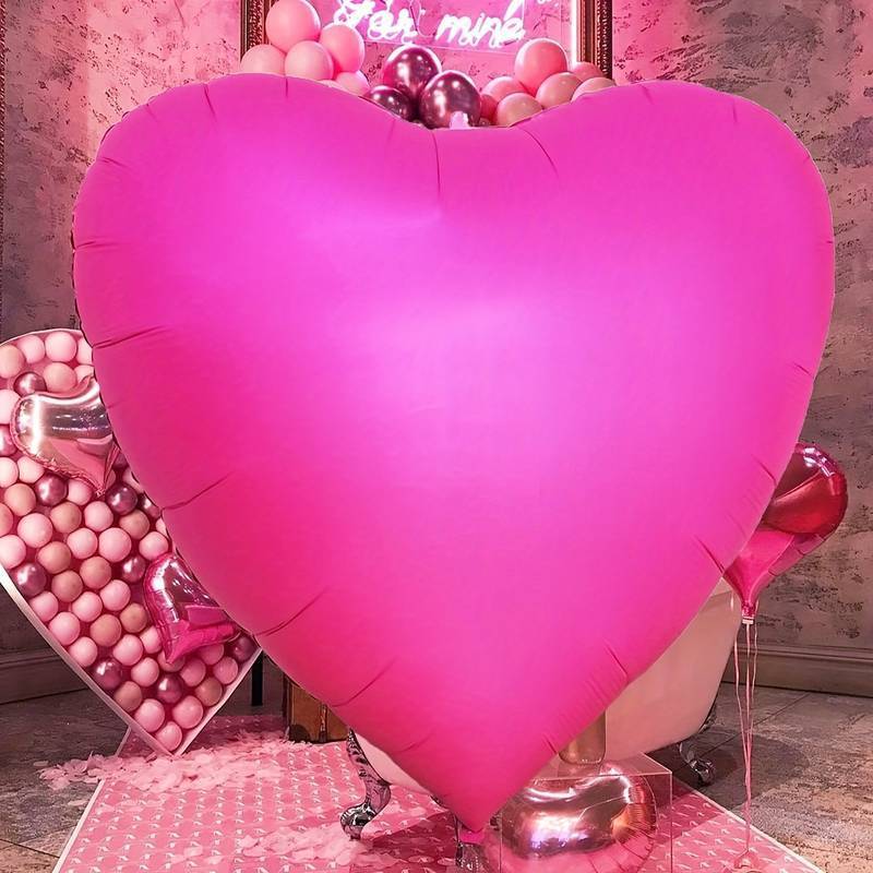 60 Inches Large Heart Shaped Balloons Huge Red Rose Foil Balloons DIY Jumbo Heart Sharp Maylar Foil Balloon For Valentine's Day