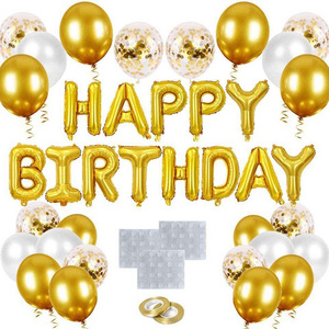 Happy Birthday Balloons Set Gold Happy Birthday Balloon Banner Latex Confetti Balloons Sets For Birthday Decoration