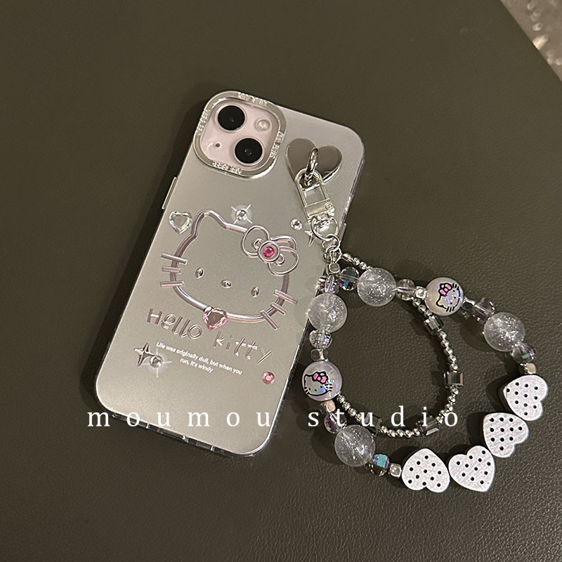 Apple 14 case 13promax protection chain iphone 12 Hot Girl Wind 11 plating silver cat 14plus case