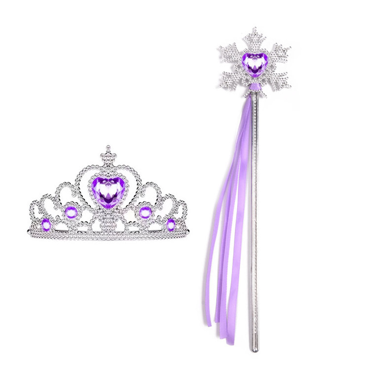 Elsa Princess Cosplay Crown Magic Wand Ribbon  Snowflake Wands Girl's Party Favors Birthday Party Dress Up Magic Sticks  Set