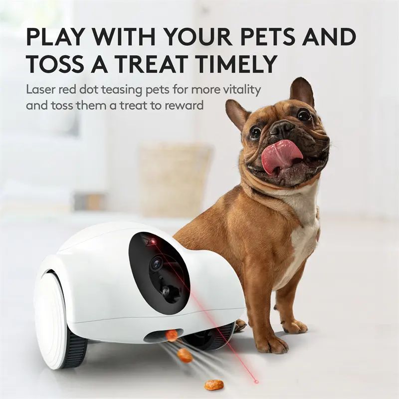 Wholesale New Design WIFI Full HD 1080P Pet Companion Laser Toy Food Treat Dispenser Cat Dog Interactive Toys