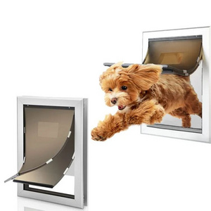 Wholesale Quiet Aluminium Alloy Pet Door Lockable Double Magnetic Inner Frame Flap Cat Door Flap Dog Door