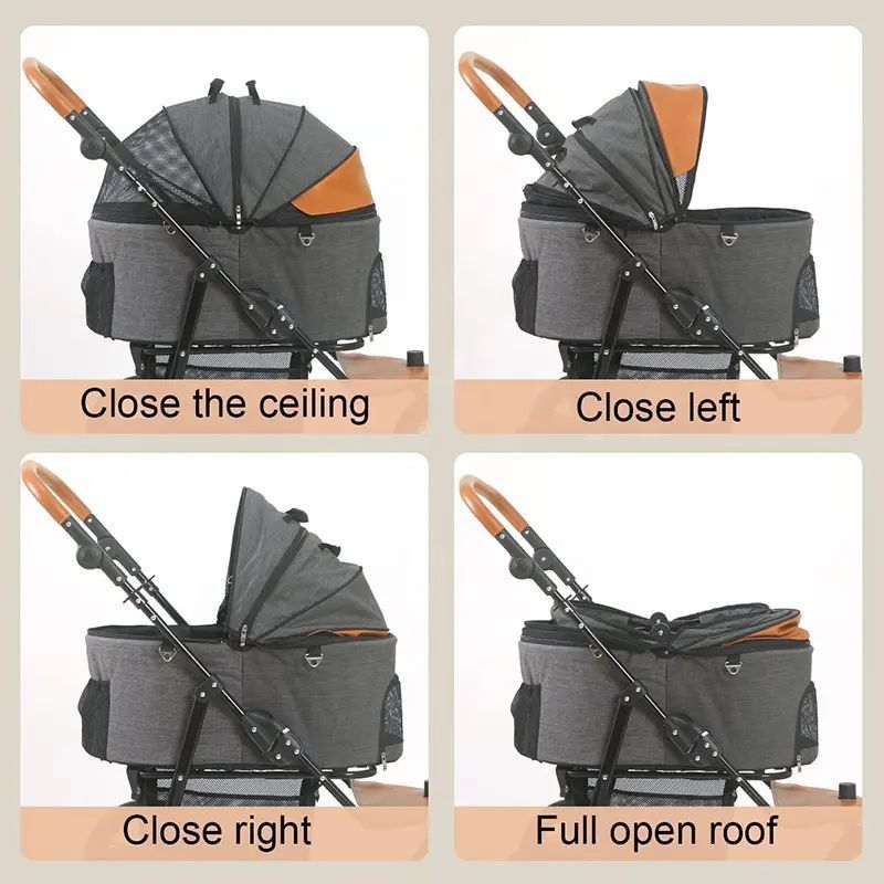 Wholesale 3-in-1 Cat Dog Stroller Foldable Detachable Pet Travel Bag Outdoor Pet Cart Trolley Cart