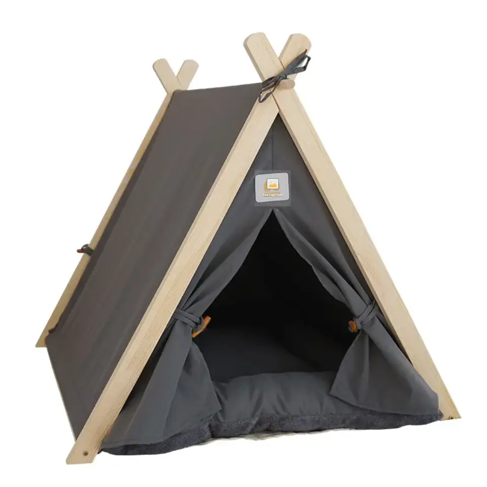 Wholesale Portable Pet Dog Tent High Quality Conical Cat Tent With Thick Pad For Dogs And Cats Outdoor Camping