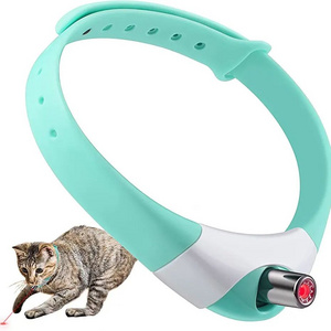 New Released Cat Toy Led Light Interactive Toy Pet Laser Toy USB Rechargeable Wearable Laser Collar Factory