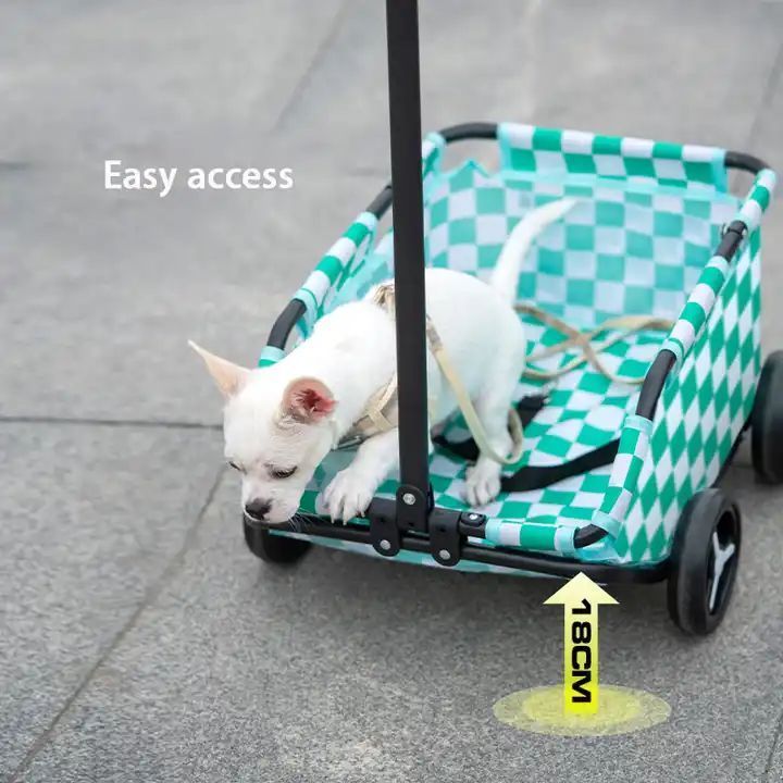 Wholesale Comfortable Folding Small Dog Cat Portable Pet Stroller Traveling Light Pull Rod Free Rotation Adjustment