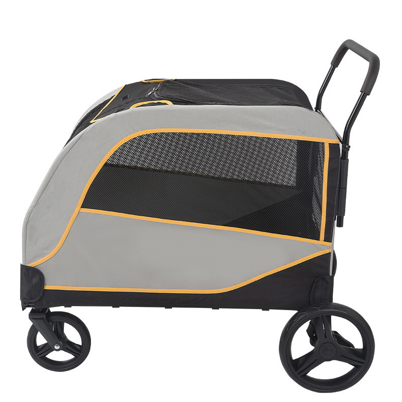 2023 Luxury Folding Large Pet Stroller Breathable Dog Cat Travel Stroller for Large Dog