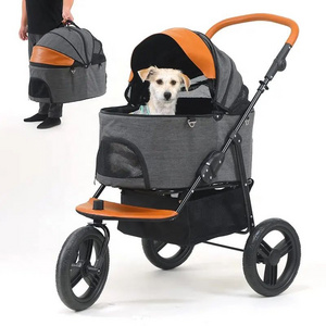 Wholesale 3-in-1 Cat Dog Stroller Foldable Detachable Pet Travel Bag Outdoor Pet Cart Trolley Cart