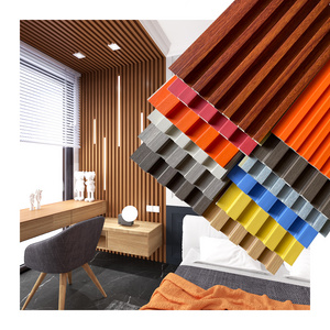 cheap seamless indoor wave 3d great wall fluted slat pvc cladding texture wpc spc wall panel