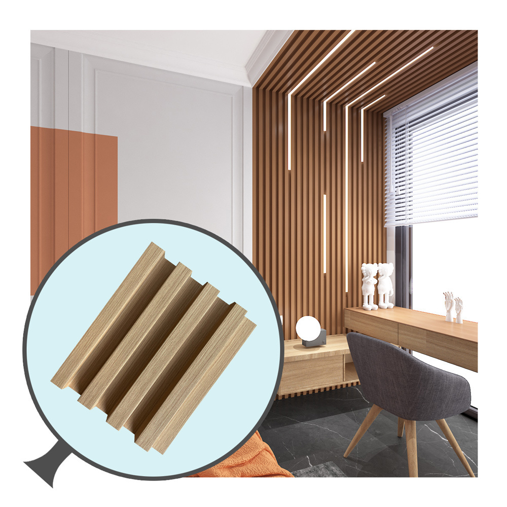 modern seamless pvc cladding 3d great wall slat waterproof wood plastic composite wall panel