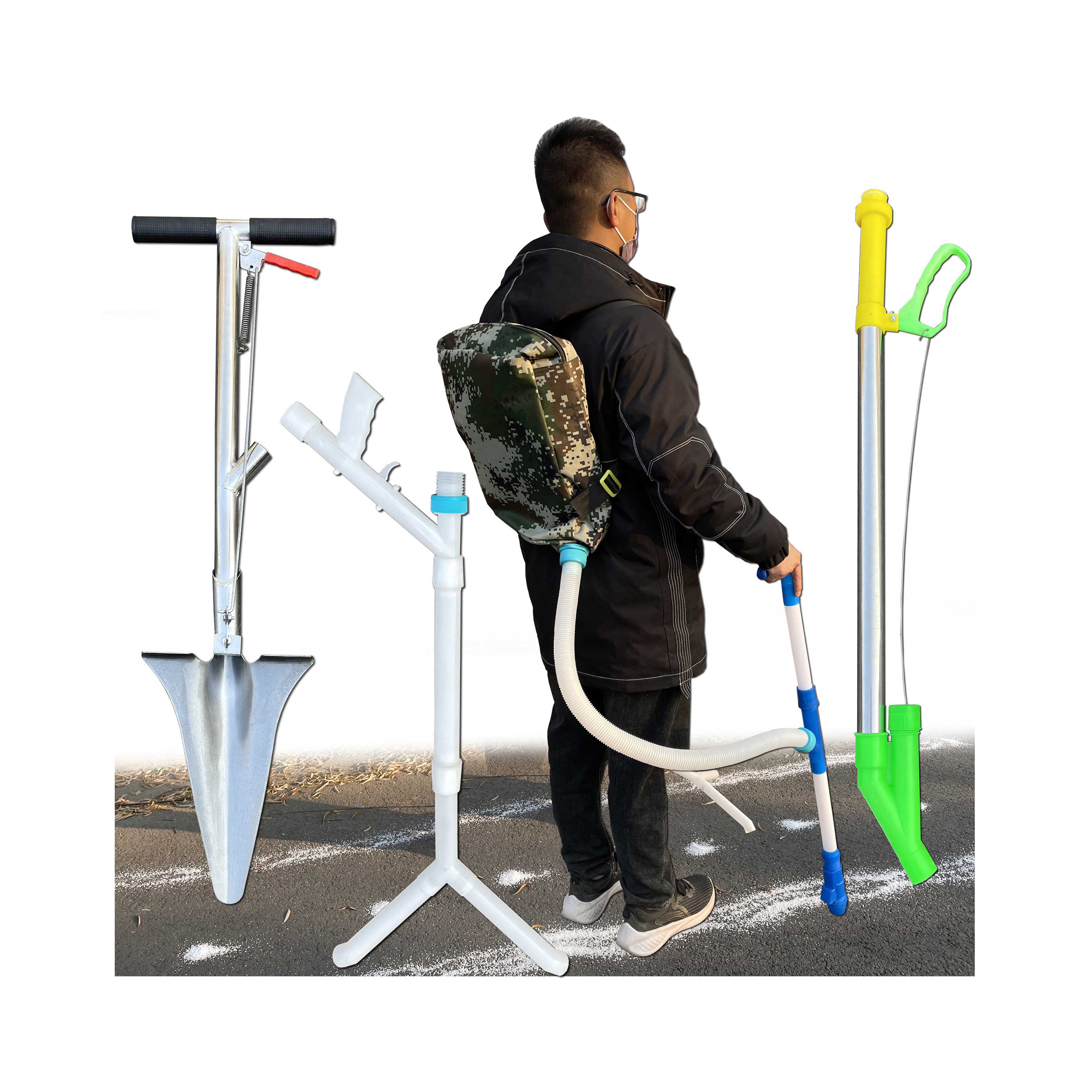 agriculture knapsack backpack manual lawn hand granular drop spreader fertilizer applicator