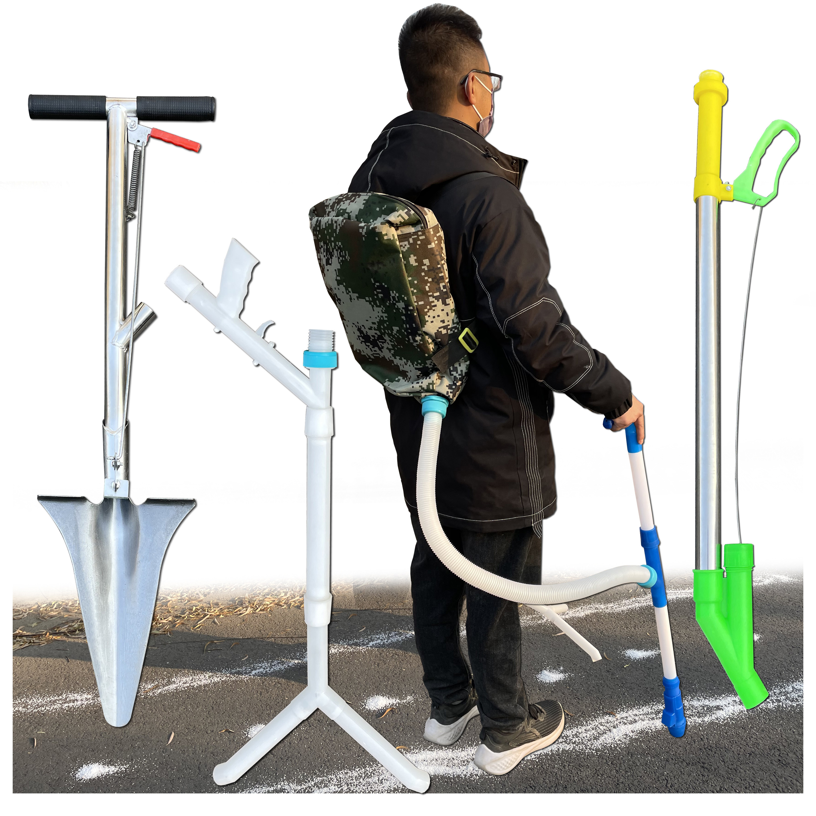 Multifunctional agricultural backpack knapsack Corn manual granular fertilizer applicator spreader