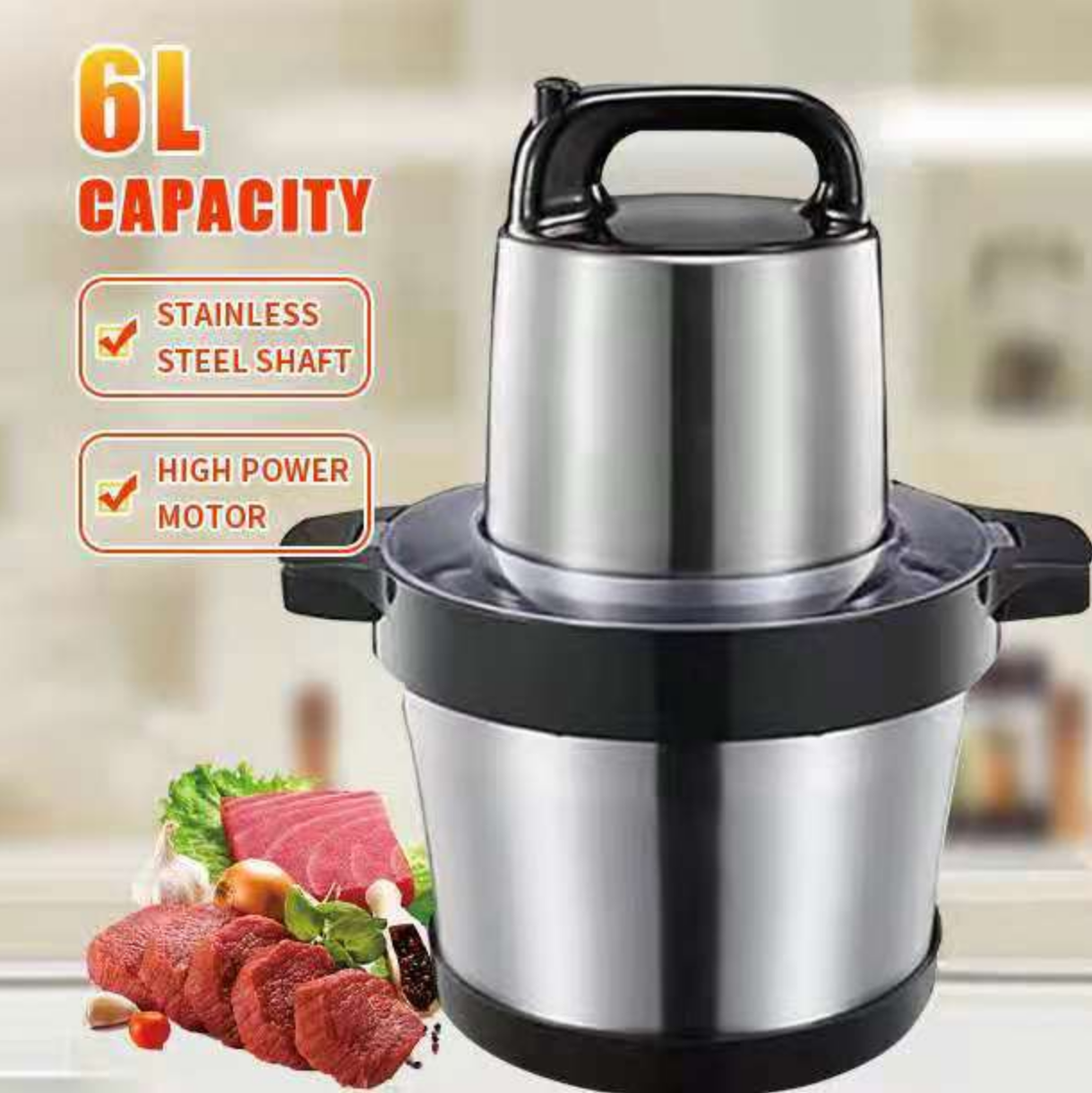 2023 hot sale yam pounder machine 6L fufu pounding blender meat chopper electric All copper motor meat grinder