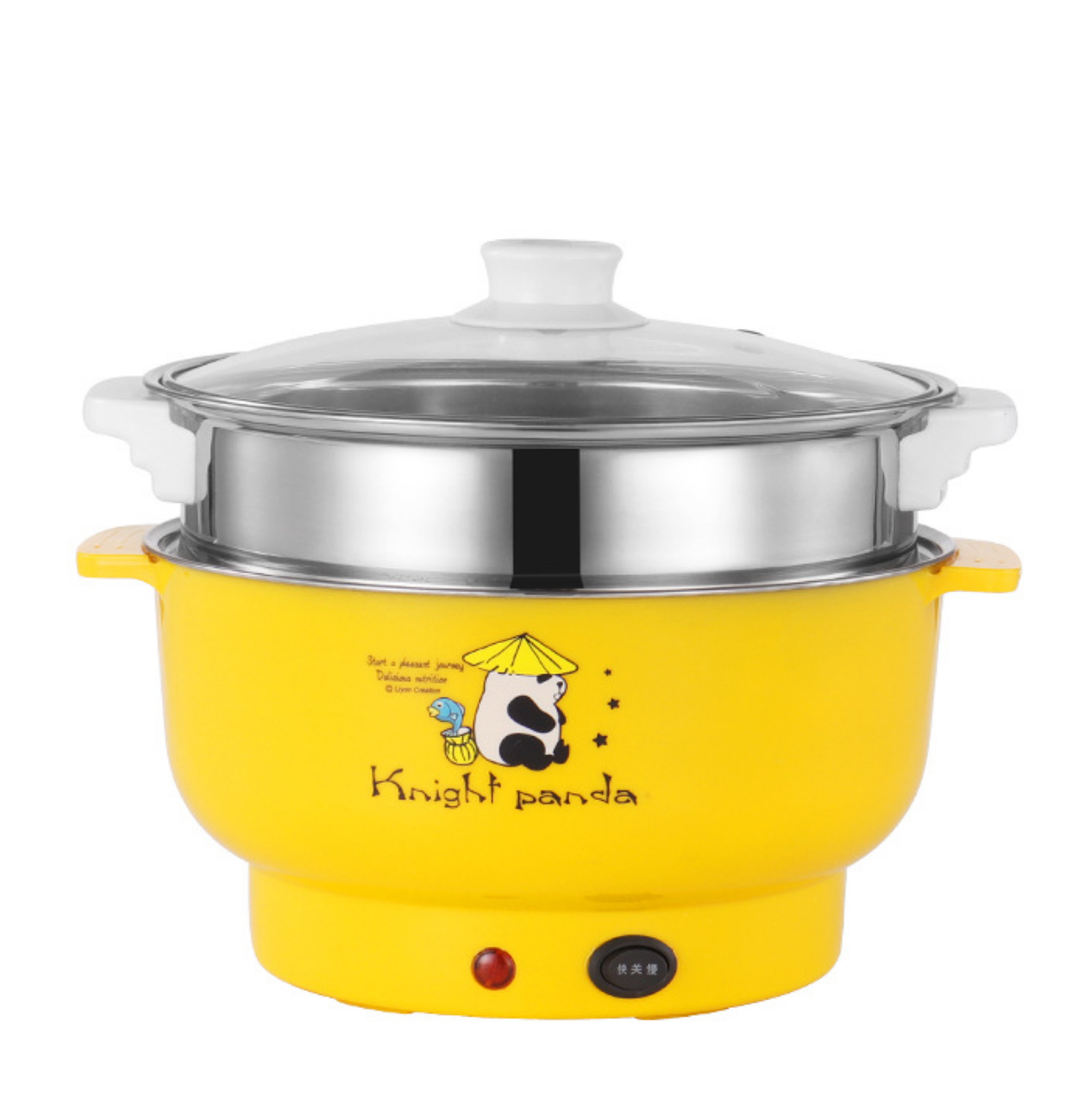 Non-stick mini household multi-function electric cooker, outdoor portable pot with steamer