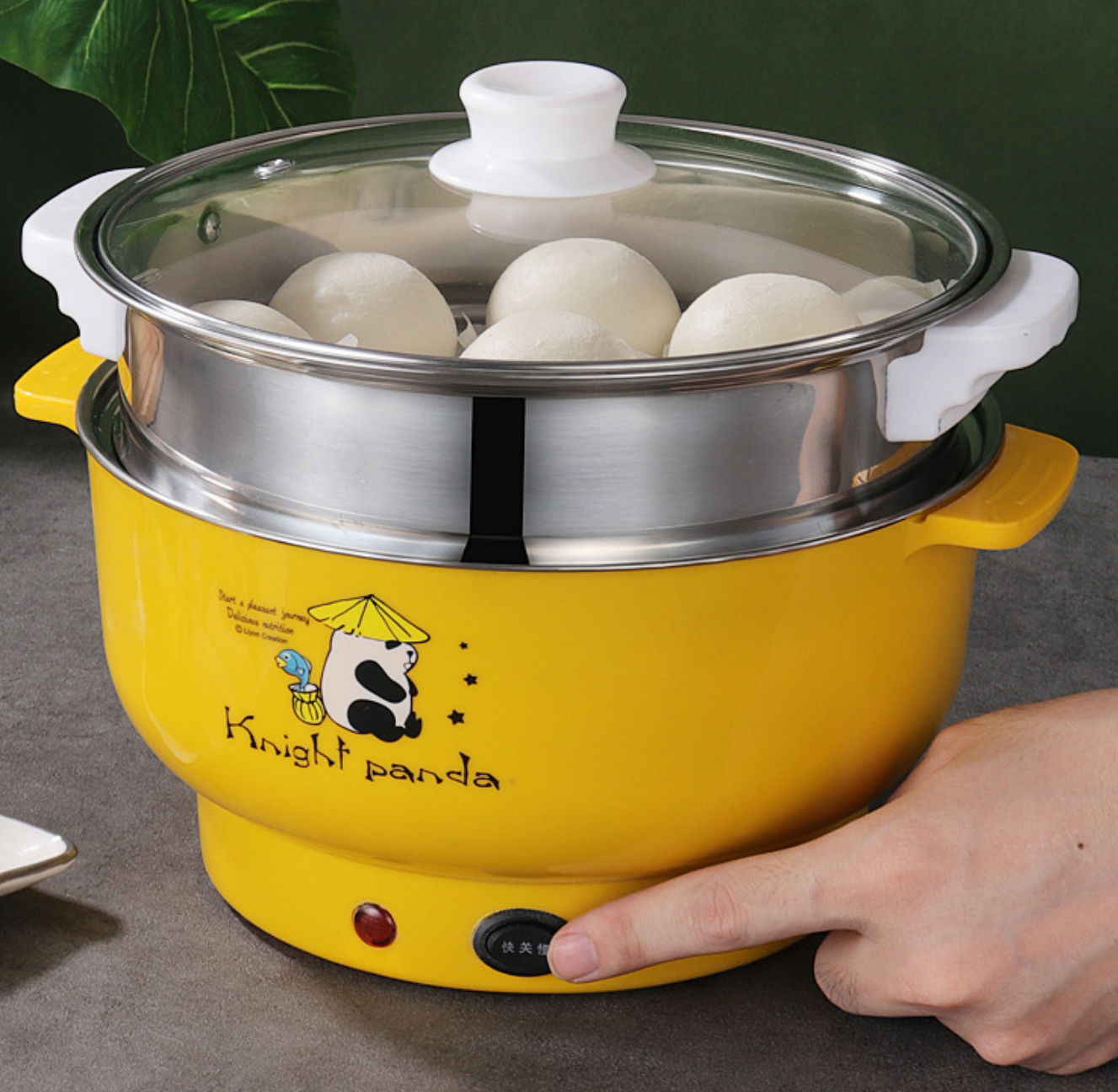 Non-stick mini household multi-function electric cooker, outdoor portable pot with steamer