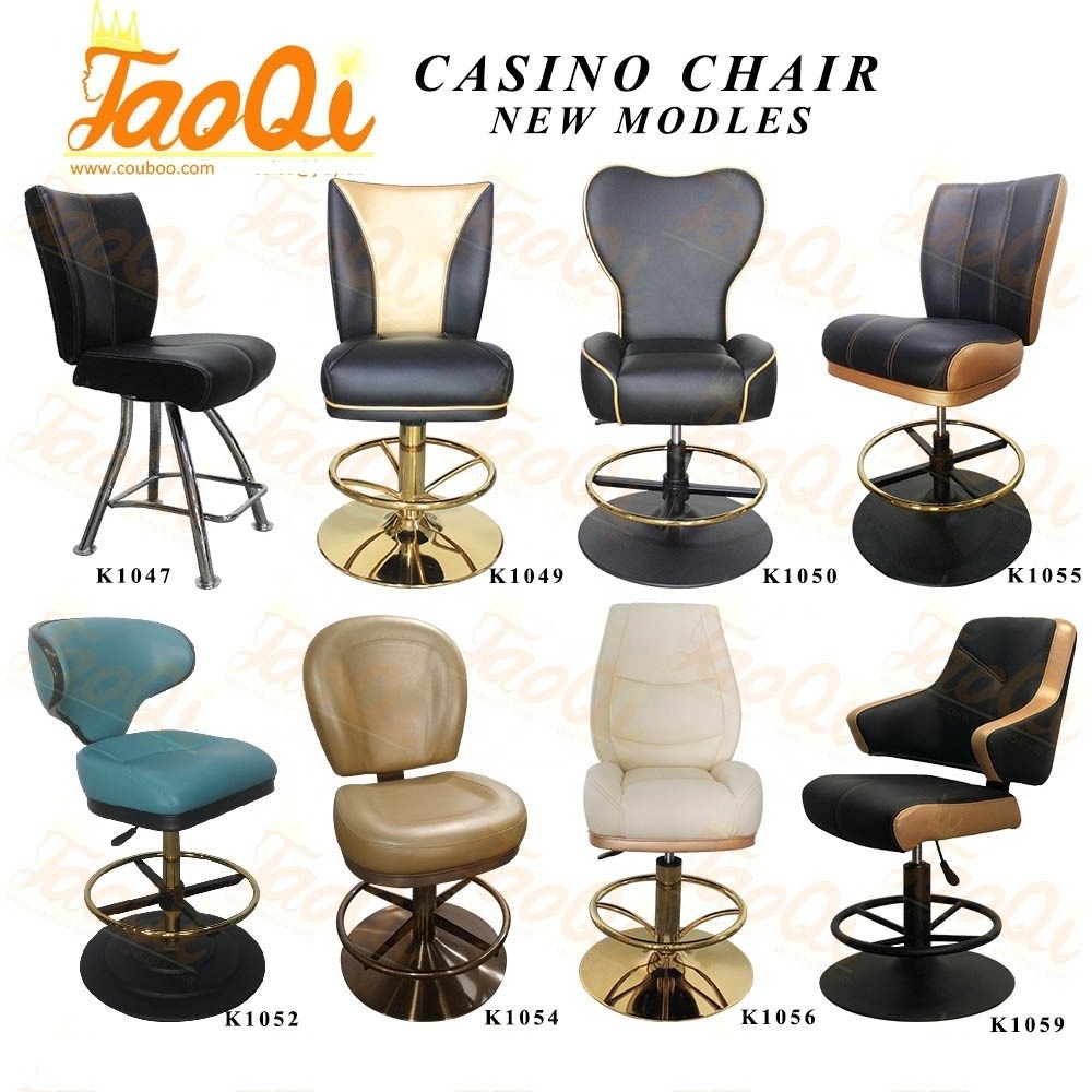 K1049 Casino Chair Metal Frame Cheap Black American Gaming Bar Stool Slot Machine Roulette Seating Poker Chair