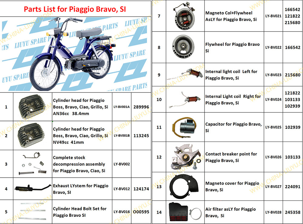 High Quality Vespa Magneto Coil And Fly Wheel Assy For Piaggio Bravo, SI, Ciao 50cc 2 Stroke Scooters