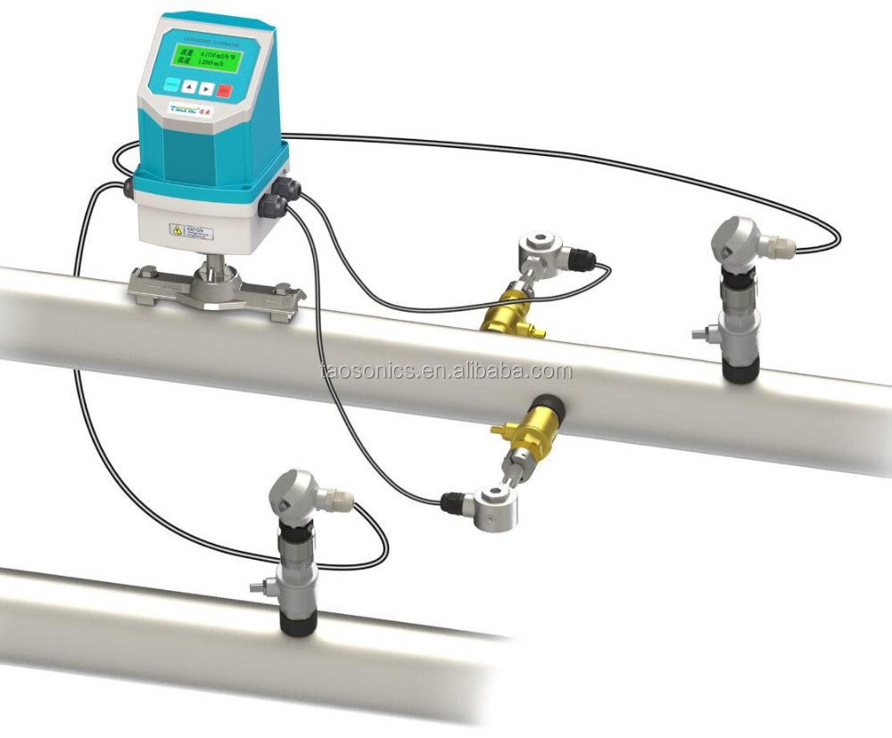 TSONIC Modbus Wireless Flange Type Oil Ultrasonic Water Flow Meter Transmitter TUF-2000F2