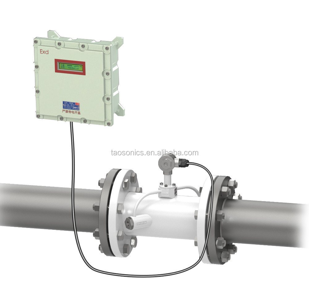 TSONIC TUF-2000D Explosion Proof Inline Pipe Type Digital RS485 Interface And 4-20mA Analog Output Ultrasonic Water Flow Meter