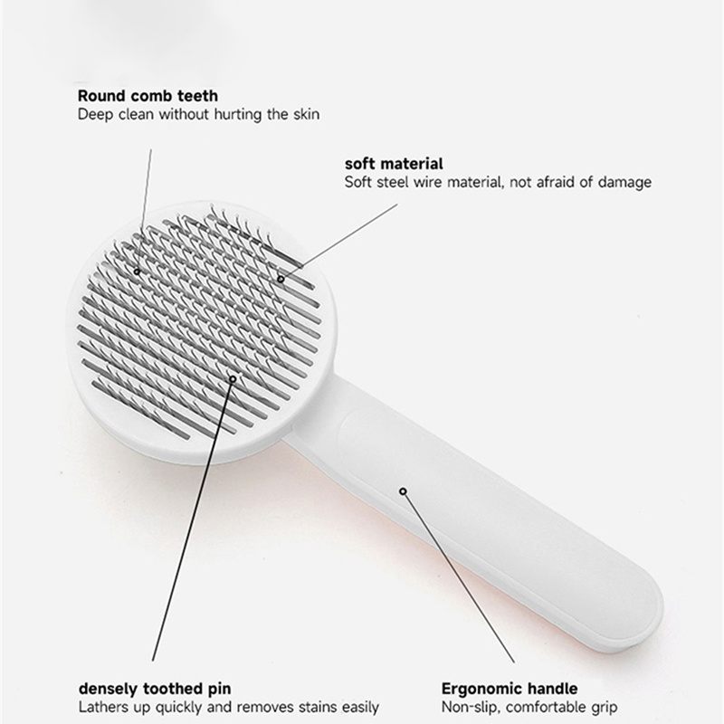 Grooming Pet Hair Remover Brush Cat And Dogs Hair Comb Removes Comb Short Massager For Cats Dog Brush Cleaning