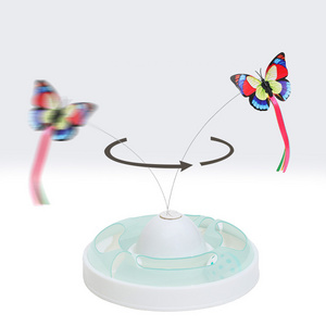 Funny Cat Exercise Toys Butterfly interactive Cat Rotating Toy With Butterfly Feather