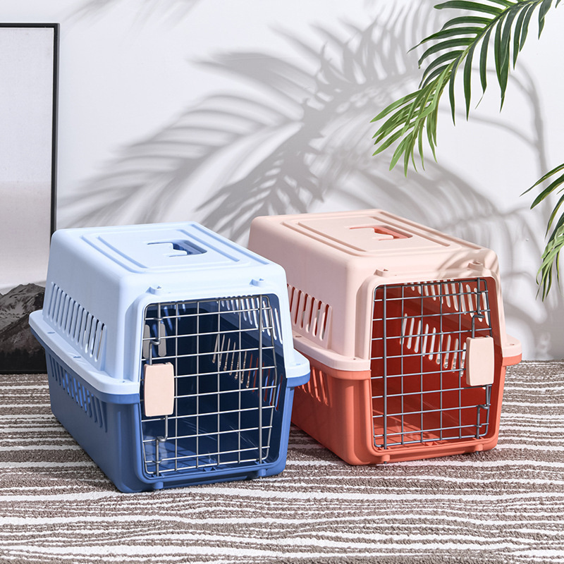 Taotaopets Portable Pet Carrier Outdoor Travel Plastic Dog Pet Cages Carriers Car Travel  Accessories