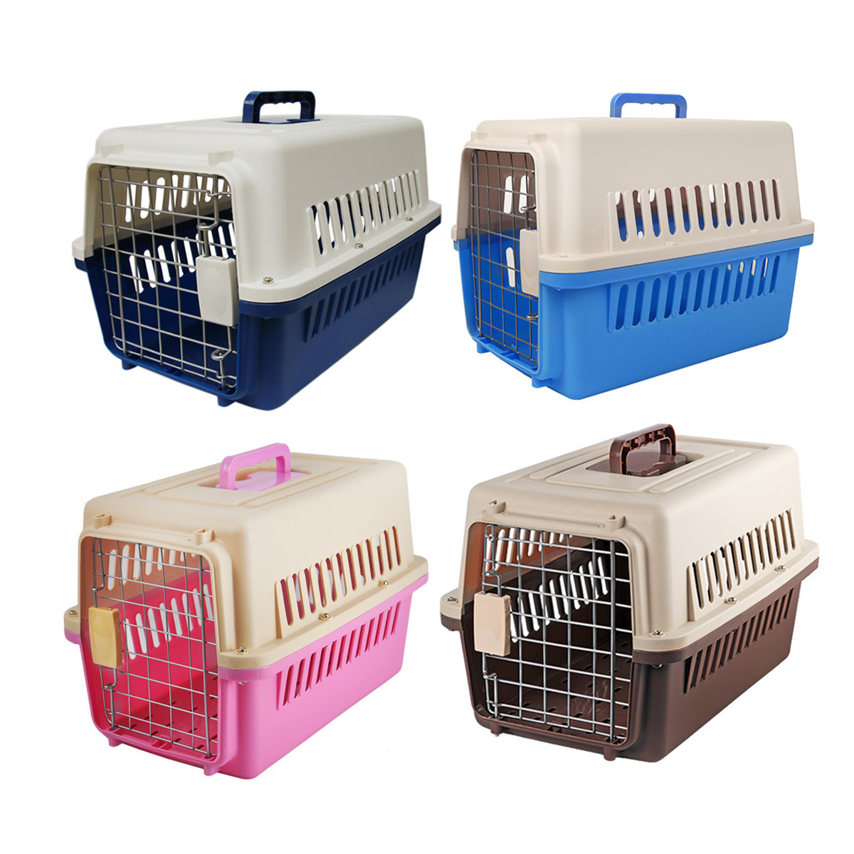 Taotaopets Portable Pet Carrier Outdoor Travel Plastic Dog Pet Cages Carriers Car Travel  Accessories