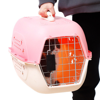 Portable Pet Cat Carrier Outdoor Plastic  Dog Pet Cages Carriers Car Travel  Accessories