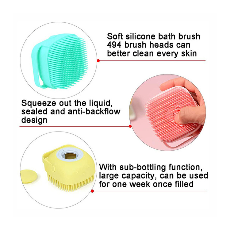 Bathroom Puppy Big Dog Cat Bath Massage Brush Soft Safety Silicone Pet Accessories For Multifunctional 2-in-1 Brush