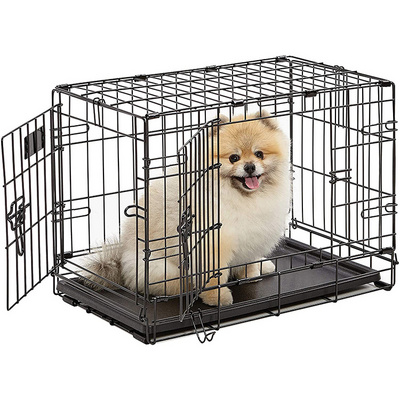 Wholesale Small Medium Metal Dog Cage Storage Foldable Folding Metal Dog Crate Single Door & Double Door Dog Crates