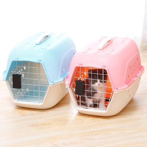 Portable Pet Cat Carrier Outdoor Plastic  Dog Pet Cages Carriers Car Travel  Accessories