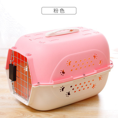 Portable Pet Cat Carrier Outdoor Plastic  Dog Pet Cages Carriers Car Travel  Accessories