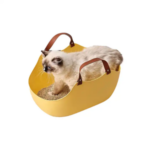 New Design Portable Cat Litter Box Easy To Clean Large Space Travel Portable Hand Held Cat Toilet With Cat Litter Shovel