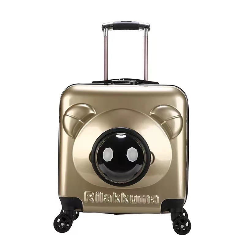 Pet Trolley Cat Box Transparent Cover Portable Breathable Teddy Outing Travel Pet House Dog Cat Litter Carrier Box