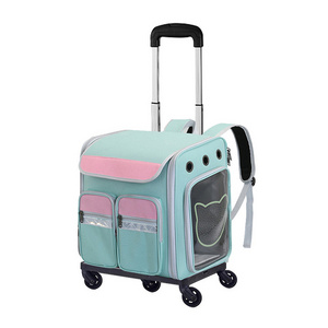 New Arrival Portable Luggage For Dogs Travel With Wheels Out Pet Pull Bag