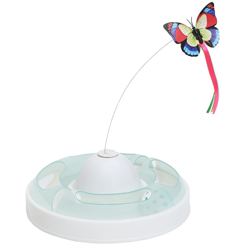 Funny Cat Exercise Toys Butterfly interactive Cat Rotating Toy With Butterfly Feather