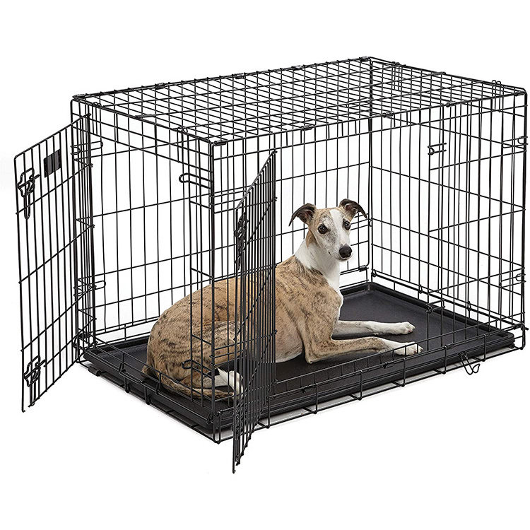 Indoor or outdoor Metal Folding Dog Cage Pet Nest Kennel Cheap Metal Foldable Stainless Steel Pet Dog Cage Dog House Cage Iron