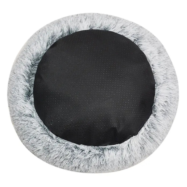 Popular Soft Removable Washable Luxury Cushion Fluffy Large Dogs Cats Waterproof Anti Slip Donut Round Dog Pet Bed