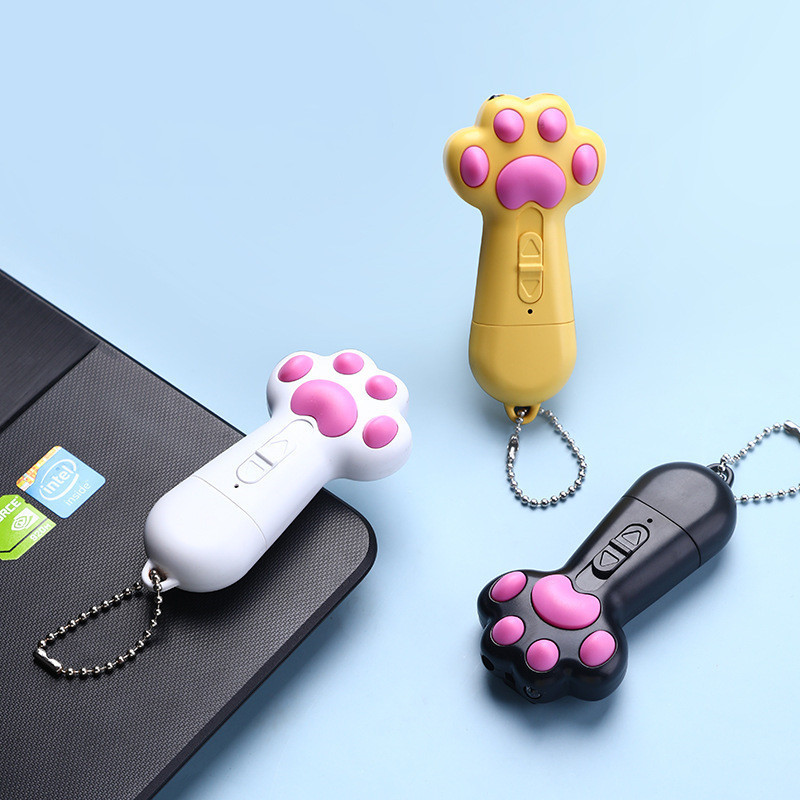 Best Selling Lovely Paw Shape Pet Cat Toys USB Charge Laser Pointer Mini Led Toys UV Light Cat Laser Toys