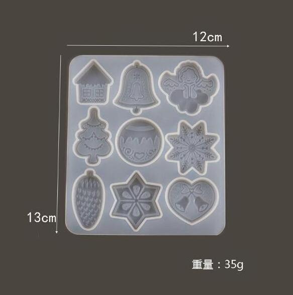 T1221 Christmas Tree Snowflake elk pendant key chain shingle ornament silicone mold