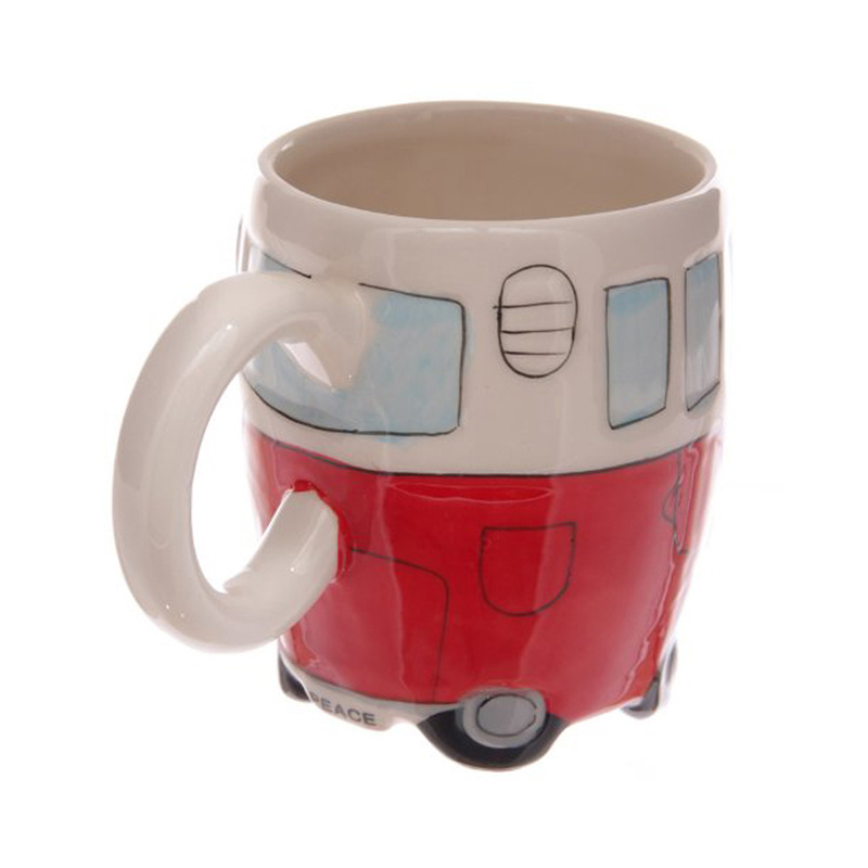 TAOXIN Hot sales 12 oz ceramic Car shape 3D coffee mugs with handgrip