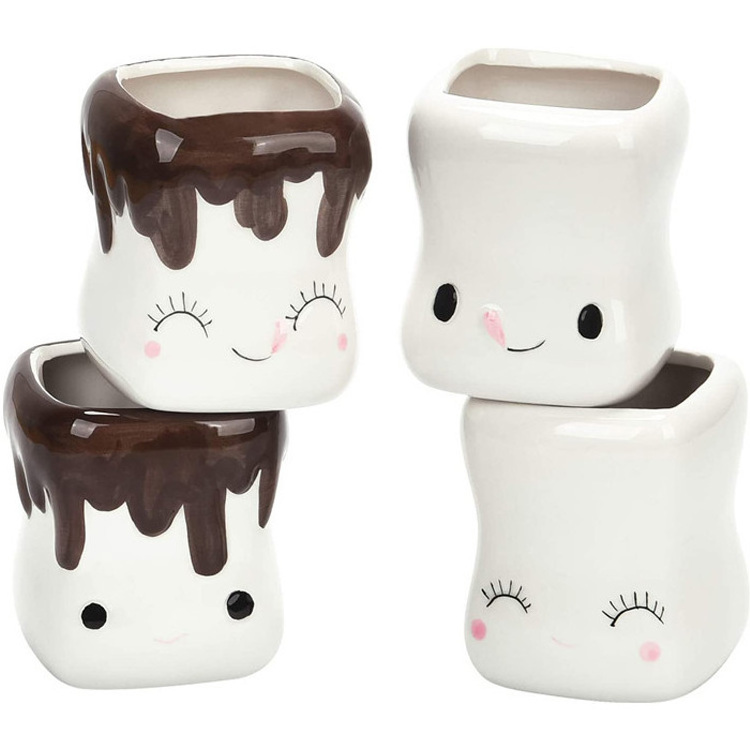 Mini Marshmallows Ceramic Coffee Mugs Hot Chocolate Porcelain Cups